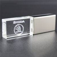 USB2.0 O S koda car key Metal glass model pendrive usb2.0 4GB 8GB 16GB 32GB pen drive USB Flash Drive gift Pendrive