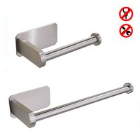 Toilet Paper Holder 304 Stainless Steel Adhesive Wall Mounted Brushed Black Kitchen Paper Towel Roll Holder Tissue Hanger Rack Toilet Roll Holders