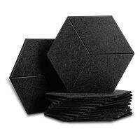 12 Pcs Acoustic Panel Sound Insulation Board,Hexagon Sound Insulation Pad,for Sound Insulation &amp;Acoustic Treatment,Black