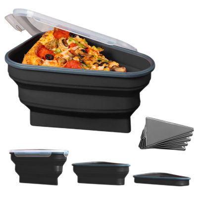 Perfect Pizza Pack Reusable Pizza Storage Container With 5 Microwavable Serving Trays Pizza Slice Compartment Container Cake Box