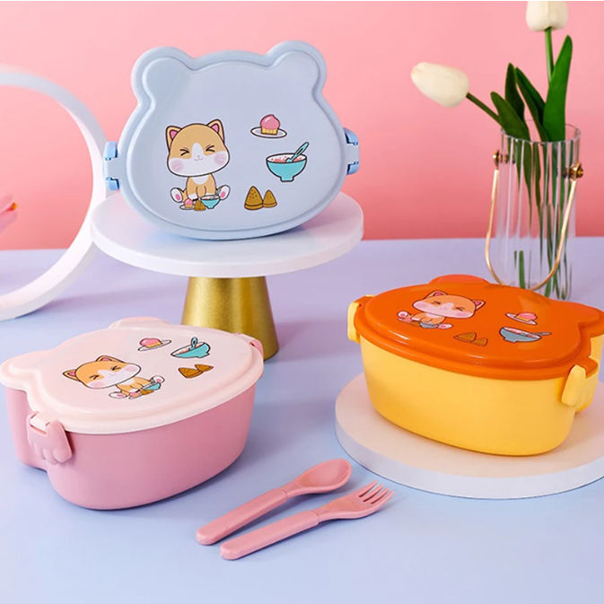 Portable Lunch Box Microwave Cute Cartoon Lunch Containers Adult