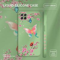 เคสโทรศัพท์ปลอกสำหรับ Samsung Galaxy A22 A22 5G Samsung เคสโทรศัพท์ลายการ์ตูน A23น่ารักนักบินอวกาศเรือเหาะเคสโทรศัพท์แบบขอบสี่เหลี่ยมปลอกซิลิโคนของเหลวคลุมทั้งหมดกล้องปกป้องเคส