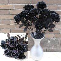 【LZ】☎  5pc Flor Artificial Black Rose Bouquet Peony Fake Flor para Casa Sala de estar Weeding Partido Chritmas Decoração de Ano Novo