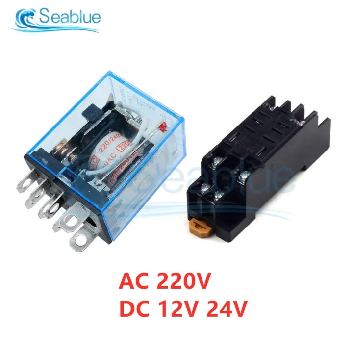 1Pcs AC 220V DC 12V 24V LY2NJ Mini Micro Relay Module