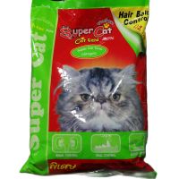 Super cat Tuna ซุปเปอร์แคท 1 kg, อาหารแมว สูตรอาหารควบคุมความเค็มให้ต่ำกว่า 1%  รสปลาทูน่า Hairball control