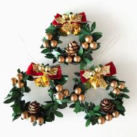 5Pcs Delicate Miniature Wreath Dollhouse Decoration Christmas Wreath Kids Gift Christmas Tree Decoration Garland