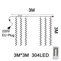 【✱2023 HOT✱】 xuzichao ไฟสาย Led 4M X 0.6M/3M X 3M พวงไฟเทพนิยายบ้านกลางแจ้งสำหรับงานแต่งงาน/ปาร์ตี้/ม่าน/ตกแต่งสวน