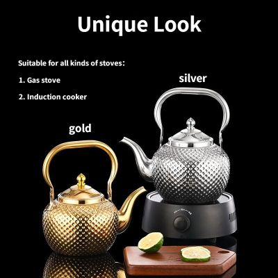 กาน้ำชาทรงกลมค้อนพร้อมที่จับกาต้มน้ำเหล็กกล้าไร้สนิมที่กรองในบ้านกาต้มน้ำหม้อหุงแบบเหนี่ยวนำ Guanpai4