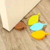 Cute leaves door stop stoppers silicone Windproof Anti-noise foor buffe Holder Baby security lock Toys Furniture Hardware Decorative Door Stops