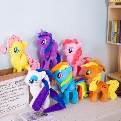 ❡ ตุ๊กตายูนิคอร์น My Little Pony ผ้ากํามะหยี่ขนนิ่ม ขนาด 23 ซม. สีรุ้ง สําหรับเด็กผู้หญิง