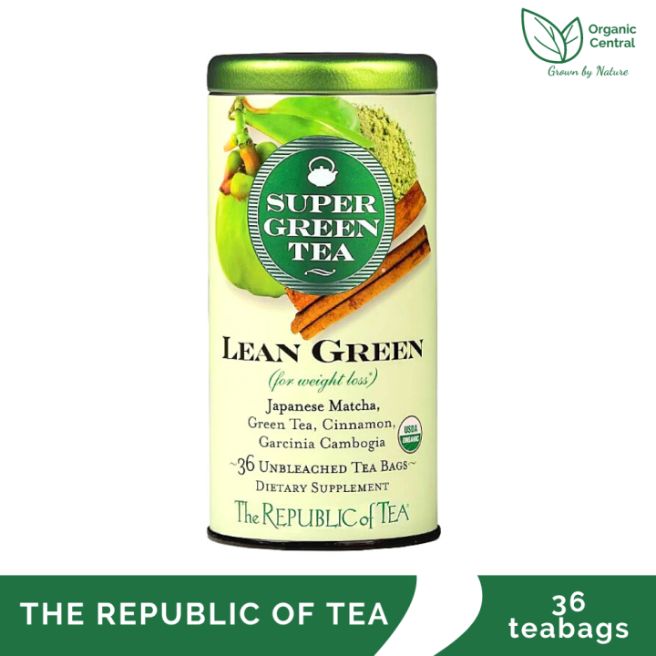 The Republic of Tea Organic Super Green Tea Lean Green 36 Tea Bags ...