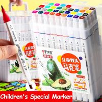 【CC】☋┇№  12/18/24/36/48 Colors Markers Set Washable Double-Headed Safe Supplies Highlighter School Stationery for Children