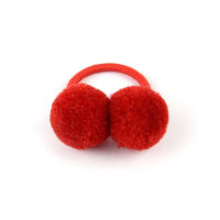 2pcslot 1.4 Inch Solid Double Hairball With Elastic Hair Band Kids Girls Boutique Hairbands Ponytail Hair Rope Hair Accessories