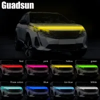 Guadsun ไฟหน้า LED RGB 150ซม. 180ซม.,ไฟไฟกระโปรงรีโมทแอปแถบสำหรับตกแต่งในเวลากลางวัน Lampu Jalan ยืดหยุ่นได้