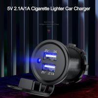 USB Car Phone Charger 5V 2.1A USB Auto Socket Charge LED Lights Cigarette Lighter Waterproof 12V Charger Accessories Car Chargers