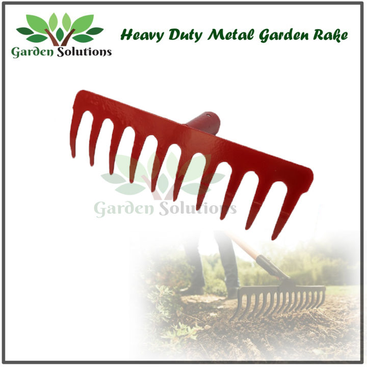 Heavy Duty Red Rake #Pencakar Besi #Garden #Farm #Rumput | Lazada