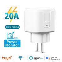 20A Tuya Wifi Smart Plug Socket Smart Home Power Monitor Outlet Timer Smartlife APP Control Work With Google Home Alexa Ratchets Sockets