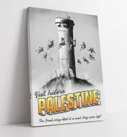 Banksy- Palestine กราฟฟิตีพิมพ์ลายศิลปะบนผืนผ้าใบสำหรับติดกำแพงงานศิลปะสตรีท1ชิ้นพร้อมกรอบหรือไร้กรอบ