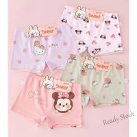 【Ready Stock】 ♗ C22 Hot Sale Childrens Underwear Girls Class A Pure Cotton Boxer Briefs Baby Cute Cartoon Shorts Manufacturer Wholesale