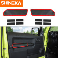 SHINEKA Car Inside Door Handrail Leather Pad Cover Accessories for Suzuki Jimny 2019 2020 2021 2022+