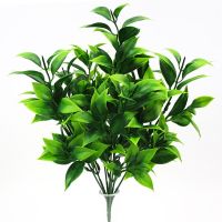 7 branches green artificial plants for garden bushes fake grass eucalyptus orange leaves faux plant for home shop decoration Electrical Connectors