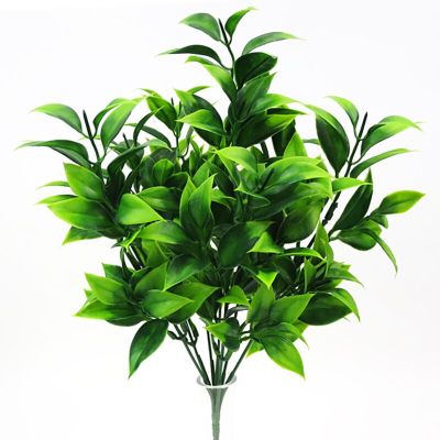 7 branches green artificial plants for garden bushes fake grass eucalyptus orange leaves faux plant for home shop decoration Spine Supporters
