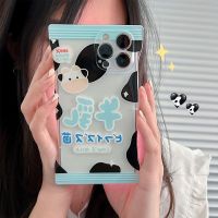 Snack bag Funny cow cute cartoon back capa for iphone 11 12 pro max xsmax xr x 14promax 13 promax 7 8 6 plus phone case conque