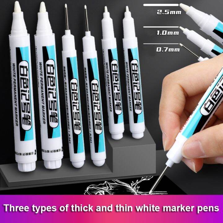 0-7-1-0-2-5mm-white-permanent-marker-pens-1-3pcs-paint-markers-for-wood-rock-plastic-leather-glass-stone-metal-art-supplies