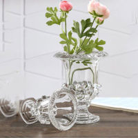 European Style Tall Vases Glass Transparent Creativity Ho Ornaments Crafts Crystal Candlestick Wedding Decorations Glass Vase