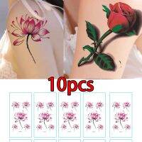 10 three-dimensional tattoo stickers with flowers and roses for girls  size 10-6cm Stickers