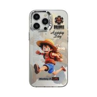 เคสโทรศัพท์มีลายลูฟี่ชุบเงินมียี่ห้อเหมาะสำหรับ iPhone 14 Pro Max/เหมาะสำหรับ iPhone 13 Pro/ iPhone 12เคสไอโฟน