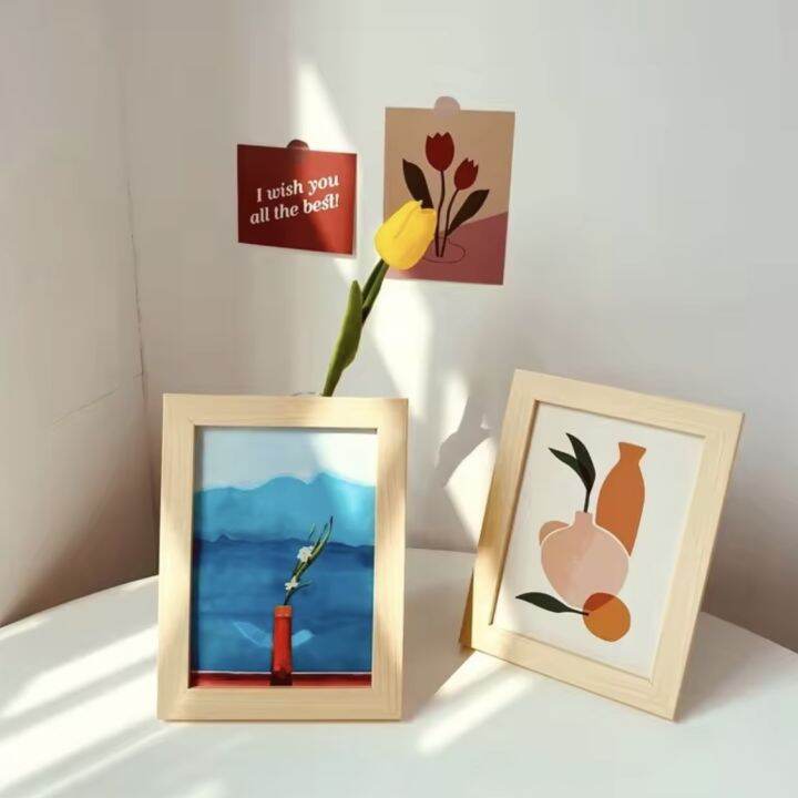 o-urhome-พร้อมส่ง-insกรอบรูปไม้เรียบง่ายขนาด7นิ้ว-simple-7-inch-wooden-photo-frame-ของแต่งบ้าน-ของแต่งโต๊ะ-พร็อพถ่ายรูป-ของแต่งร้านกาแฟ-ของแต่งโรงแรม