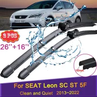 Car Wiper Blades for SEAT Leon SC ST 5F 2013 2022 2014 2015 Front Windshield Frameless Durable Rubber Snow Shaving Accessories