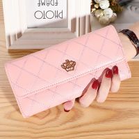 Dompet Wanita Dompet Wanita Modis Clutch Kulit Kotak-kotak Pengait Dompet Wanita Dompet Wanita Tas Ponsel Tempat Kartu Panjang Mewah Saku Uang