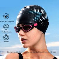 Long Hair Swimming Hat Solid Color Plus Adult Print Waterproof Hair Care Silicone Mens and womens swimming caps Swim Caps