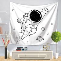 Psychedelic Tapestry Constellation Astronaut Moon Space Witch Pattern Tapestry Wall Hanging Polyester Fabric Wall Decor Home