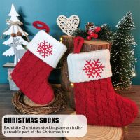 Christmas Socks Red Snowflake Alphabet Letters Christmas Knitting Stocking Christmas Tree Pendant Decorations For Home Xmas Gift