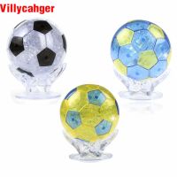 3Color DIY Assembly Jigsaw Flash Light Soccer Crystal 3D Model Puzzles Kids Toys Xmas Gifts Home Decoration For Kids Gift