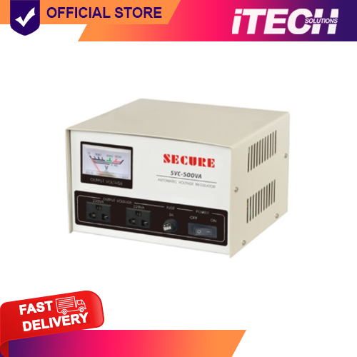 SECURE 500W SERVOTYPE AVR W/ METER 2UNIVERSAL SOCKETS (SVC500VA