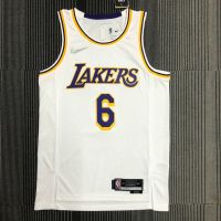 Mens Los Angeles Lakers 6 LeBron James 2023NBA White Basketball Jersey 75th Anniversary Diamond Swingman Jersey