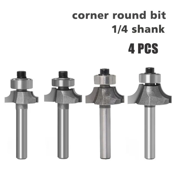 3PC 1/4" Round Shank Raised Panel Cabinet Door Router Bit Set 1/4 Wood