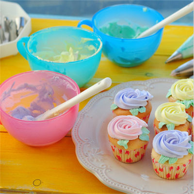 Baking Decoration Plastic Color Mixing Bowl Butter Cream Bean Paste Piping Cupcake Cake Decor Tool