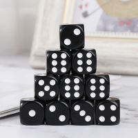 10pcs 16mm Acrylic Dice Black/White 6 Sided Casino Poker Game Bar Party Dice Multi Sides Dice for Board Game