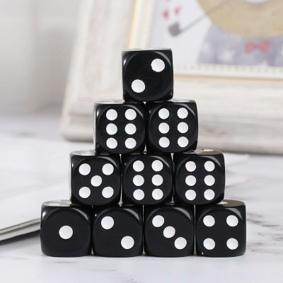 ：《》{“】= 10Pcs 16Mm Acrylic Dice Black/White 6 Sided  Poker Game Bar Party Dice