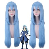 (วิกผมคอสเพลย์) Rimuru Tempest วิกผมยาวสีฟ้าผมอะนิเมะที่ครั้งหนึ่งฉันได้กลับชาติมาเกิดเป็นผมคอสเพลย์เมือกวิกคอสเพลย์สังเคราะห์70ซม.