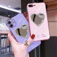 (Great. Cell phone case)  หรูหราชุบรักกระจกรูปหัวใจเคสโทรศัพท์สำหรับ OPPO A94 A74 A54 A72 A52 A93 A15 A16 A91 A5S A7 A53แฟชั่นแวววาวนุ่ม