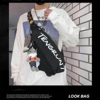 Mens crossbody bag chest bag shoulder bag潮牌斜挎包男士运动小背包休闲小跨包女学生日系单肩包百搭胸包男