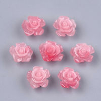 10pc Synthetic Coral Beads Dyed Flower Cerise 12x12x7mm Hole: 1mm