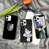 ◑☍☾ Anime Attack on Titan black Phone Case for iPhone 14 11 12 13 mini pro XS MAX 8 7 6 6S 5s Plus X SE XR 2020