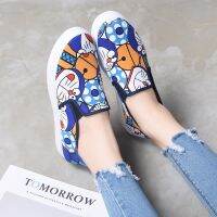 Runtop Women Cartoon Casual Shoes Canvas Flat Shoes Student Breathable Shoes